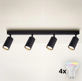 Brilagi - LED RGBW Ściemnialna oprawa punktowa SELE MODERN 4xGU10/6W/230V czarna