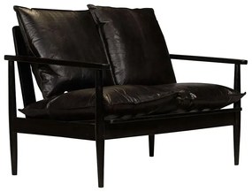 Elegancka skórzana sofa Canes - czarna