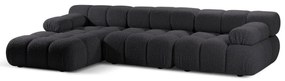 Antracytowy narożnik modułowy z materiału bouclé (lewostronny) Bellis – Micadoni Home