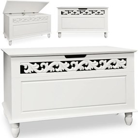 Casaria Skrzynia drewniana JERSEY, 80x40x48cm, biała