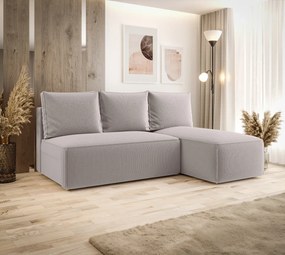 Jasnobeżowa rozkładana sofa narożna z funkcją spania H2-Z30
