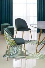 BONELLO stół 120/76 cm blat popielaty marmur nogi złoty 6 osobowy nowoczesny glamour