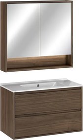 Komplet mebli łazienkowych z lustrem Orzech Villa S2-M97