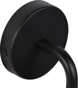 Rustykalna lampa ścienna zewnętrzna czarna ze szkłem - Elza