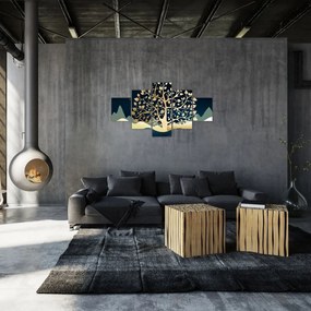 Obraz złotego drzewa (125x70 cm)