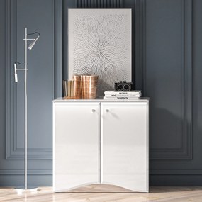 Komoda z oświetleniem LED Glamour 09, biały połysk