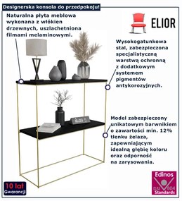 Czarna konsola na złotym stelażu  K1-P80