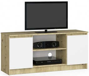 Szafka pod telewizor dąb artisan + biały - Galapi 5X 140 cm