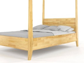 Sosnowe łóżko sypialniane ze stelażem na baldachim Canopy