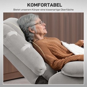 HOMCOM Fotel z Podnośnikiem z Funkcją Masażu, 90x93x110cm, Jasnoszary