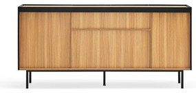 Czarna niska komoda w dekorze dębu 165x78 cm Arista – Teulat