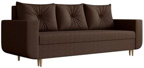 Brązowa sofa z funkcją spania i pojemnikiem W1-C69