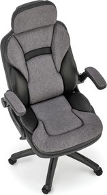 Szaro-czarny fotel gabinetowy Valerio Halmar