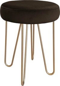 Taboret Venus tkanina Welur stelaż metalowy STOŁEK LOFT : Kolor Stelaża - Złoty, Kolor tkaniny - VELVET - MG05, Typ tkaniny - Velvet