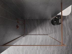 Mexen Kioto-XF ścianka prysznicowa Walk-in z ramką 60 x 202 cm, transparent 10 mm, miedź szczotkowana - 800-060-104-65-00-X