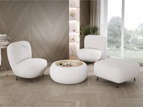 Fotel LUIS skandynawski wolnostojący na metalowych nogach w tkaninie ANTHOLOGY 01