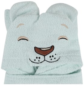 Miętowy bawełniany szlafrok dziecięcy w rozmiarze 1-2 lata Aslan – Foutastic