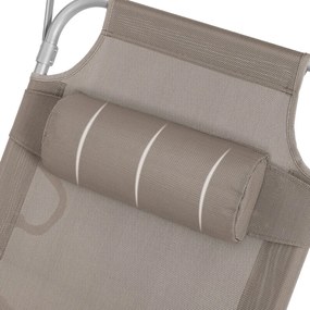 Leżak ogrodowy LAGUNA z regulowanym daszkiem, 193x59x30cm, brązowo-szary (taupe) SongmicsHome