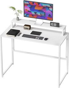 HOMCOM Składane biurko komputerowe z uchwytem na monitor do pokoju pracy 100 x 48 x 87,5 cm | Aosom PL