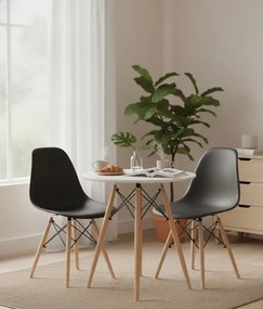 Zestaw biały skandynawski stół z 2 krzesłami M4-G91