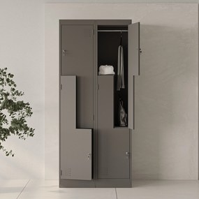 Szafa metalowa ubraniowa typu L JULIA, 800 x 1850 x 450 mm, antracytowa