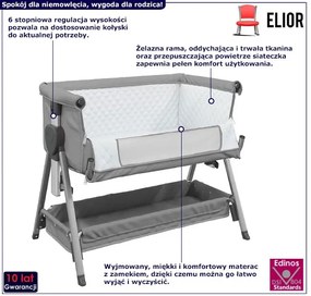 Jasnoszara dostawka do łóżka dla niemowlaka Z0-W92