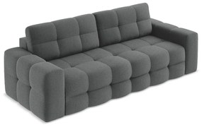 Ciemnoszara rozkładana sofa z materiału bouclé 255 cm Milu – Makamii