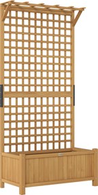 Outsunny Skrzynka na Rośliny z Rusztem i Dachem, Skrzynka na Kwiaty, Wysoka, Wodoodporna, Drewniana, 90 x 45 x 183 cm, Żółta