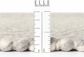 Jasnoszaro-kremowy wełniany okrągły dywan tkany ręcznie ø 160 cm Lyon Beans – Elle Decoration