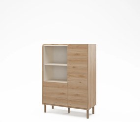 Szafka w dekorze dębu w naturalnym kolorze 90x125x40 cm Monza – Marckeric