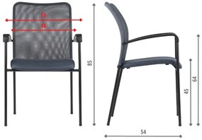 Krzesło biurowe HN-7501 szare/czarne STEMA