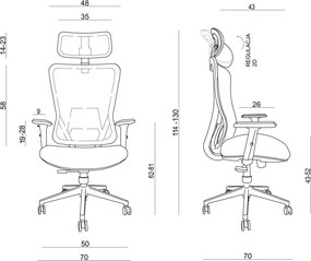 Ergonomiczny fotel biurowy Dart, zgodny z normą BHP