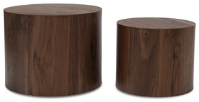 Zestaw Stolików Kawowych LEILA 38 cm/48 cm Orzech Loft