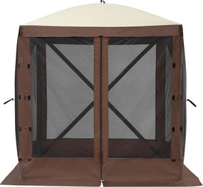 Namiot SucceBuy Pawilonowy Namiot SucceBuy, 4-Stronny, Chroniący Przed Słońcem, z Panelami Prywatności i Oknami, 1,8 x 1,8 M z Moskitierą, Brązowy