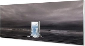 Szkło do Kuchni na Ścianę Drzwi na Granicy Morza i Nieba