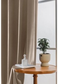 Zasłona zaciemniająca VELVET jasno brązowa 140x250 cm Zawieszanie: Taśma z wiązaniami