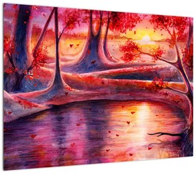 Obraz na szkle magicznego lasu (70x50 cm)