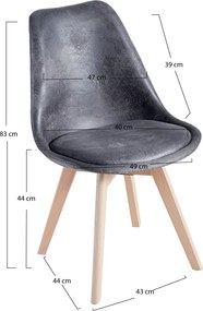 Zestaw 4 Krzese Synk Vintage