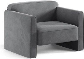 Szary aksamitny fotel Abby – Micadoni