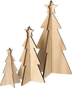 Dekoracja Rustic Trees 3 szt. oak