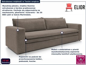 Orzechowa kanapa rozkładana sztruksowa Z4-R71