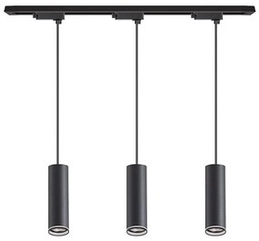 Lampa wisząca na lince do systemu szynowego PIPE 3xGU10/10W/230V czarna