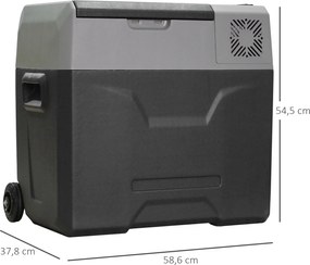 HOMCOM Lodówka samochodowa 50L do -20C panel dotykowy 2 koła rączka teleskopowa przenośna szara | Aosom PL