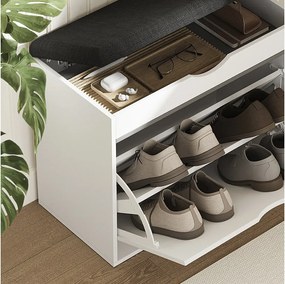 Ławka na buty biały 60x30x51 schufy