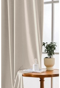 Beżowa zasłona zaciemniająca VELVET 140x250 cm Zawieszanie: Metalowe pierścienie