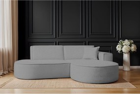 Narożnik Modena Studio, tkanina szenilowa Artico, Cement, Prawy