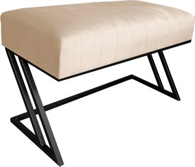 Ławka ZETA tkanina Welur loft ławka metal : Kolor Stelaża - Czarny , Kolor tkaniny - VELVET - MG06, Typ tkaniny - Velvet