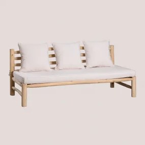 Sofa Ogrodowa 3-osobowa Z Drewna Tekowego Nabila Naturalna - Sklum