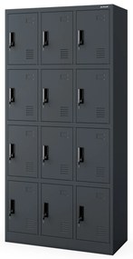 Szafka skrytkowa socjalna BHP metalowa MARCIN, 900 x 1850 x 400 mm, antracytowa