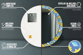 Geometryczne słoneczniki Lustro dekoracyjne okrągłe